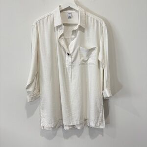 Old Navy Mens M Linen Pullover Henley Shirt